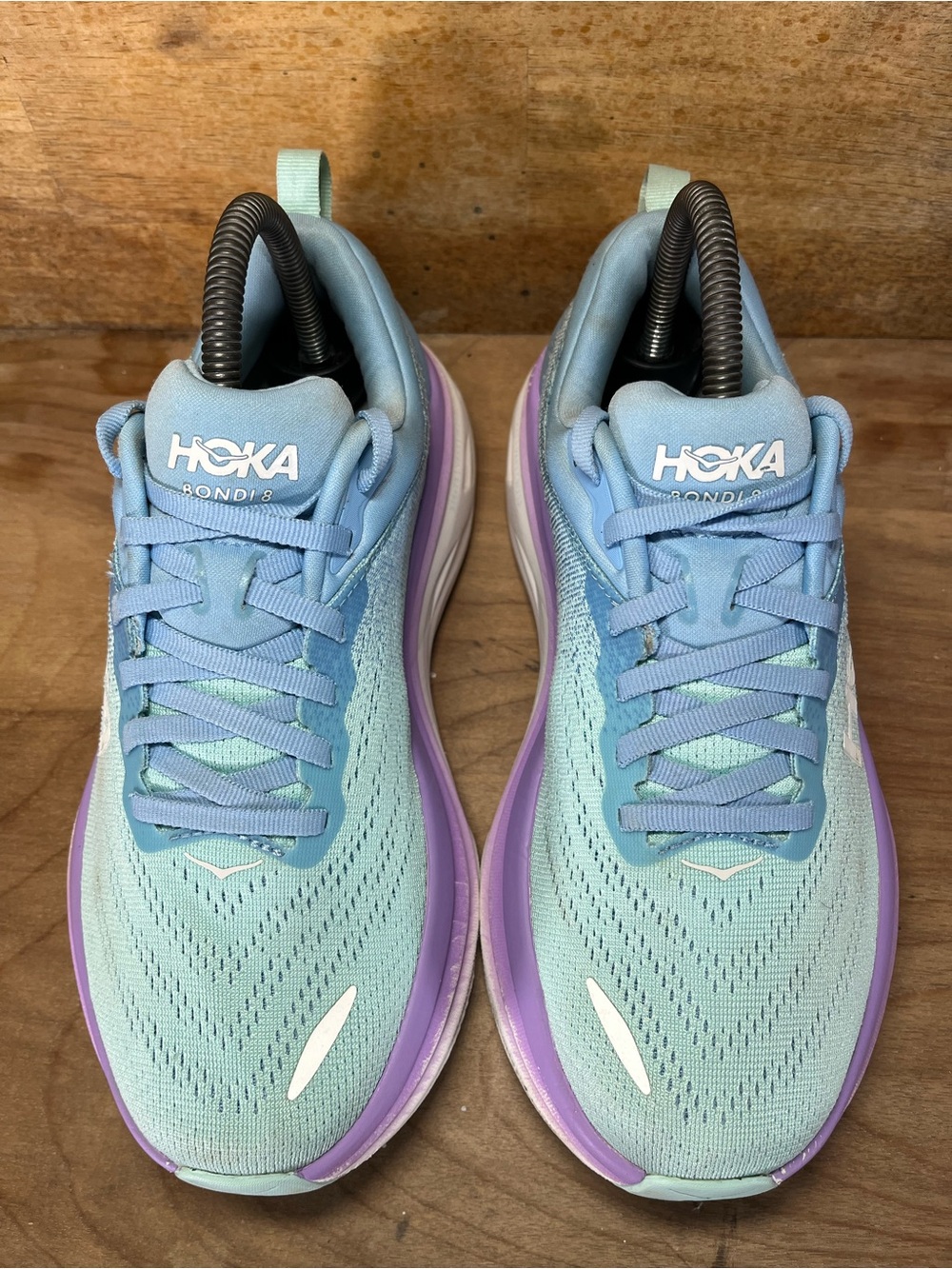 Hoka One One Bondi 8 Womens Size 7 Wide Running Shoes Sneakers Blue Purple - Picture 3 of 12